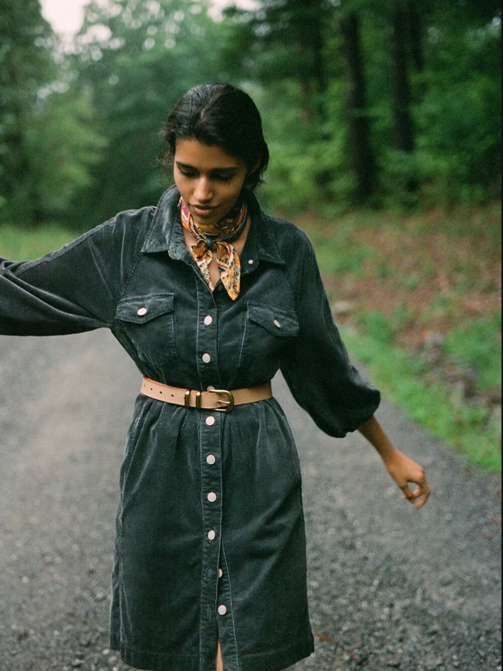 Anthropologie Pilcro Lysette Corduroy Mini Shirtdress | Size 10